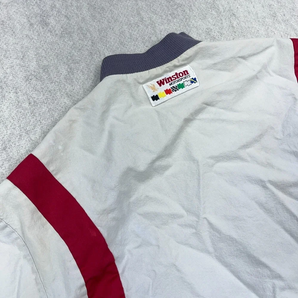 Vintage Winston Cup Jacket Men Large Gray Bomber USA 80s 90s Nascar Racing Worn - Picture 9 of 15